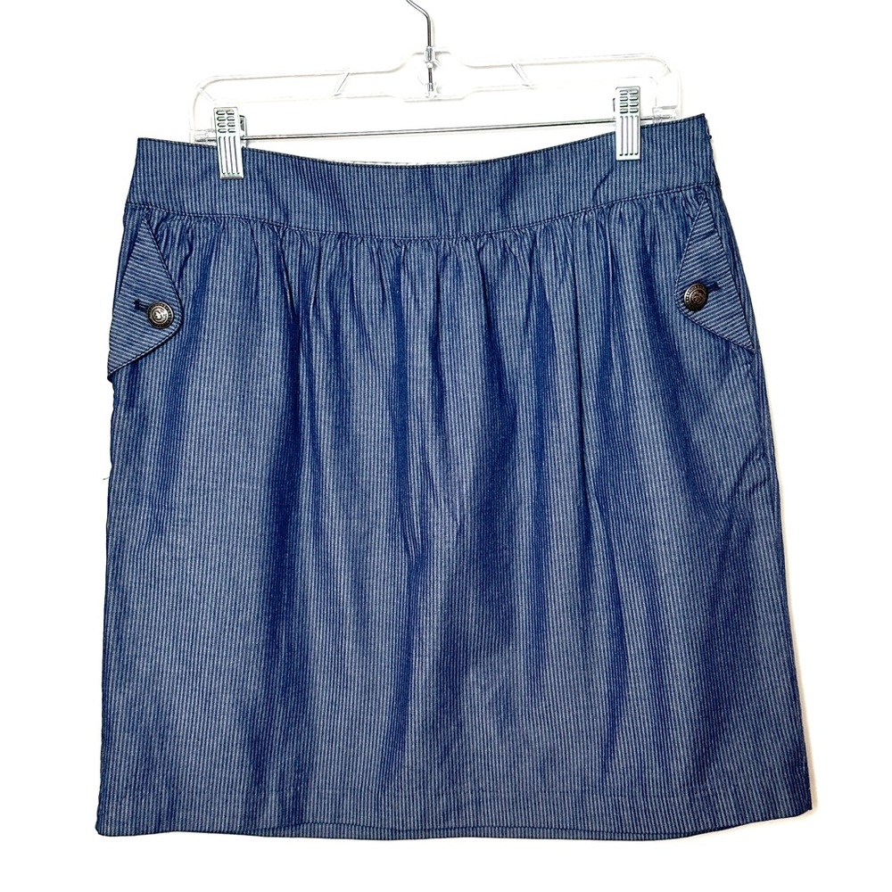🎉 NWT!! 🎉 Brooks Brothers Red Fleece striped denim skirt size 12